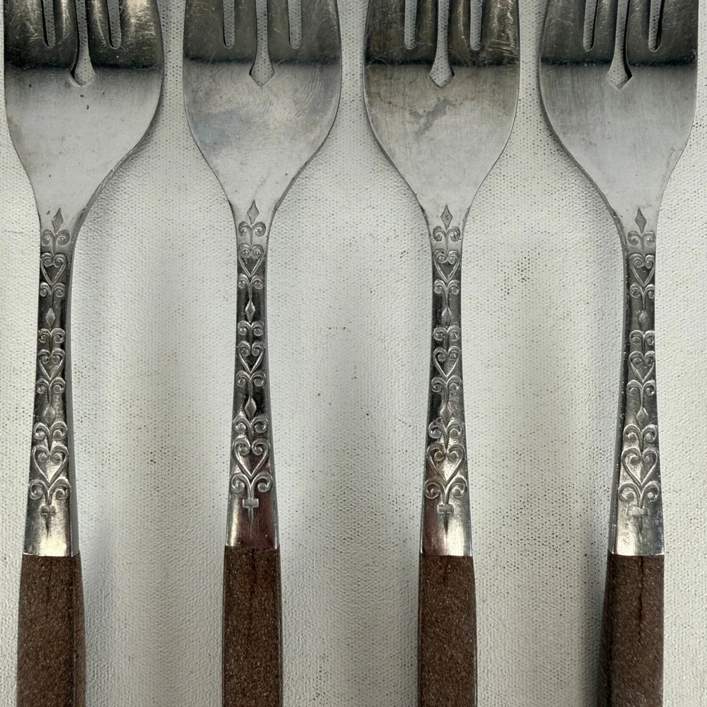 VTG Interpur Stainless Flatware 4 Pcs SALAD FORKS 7 1/4